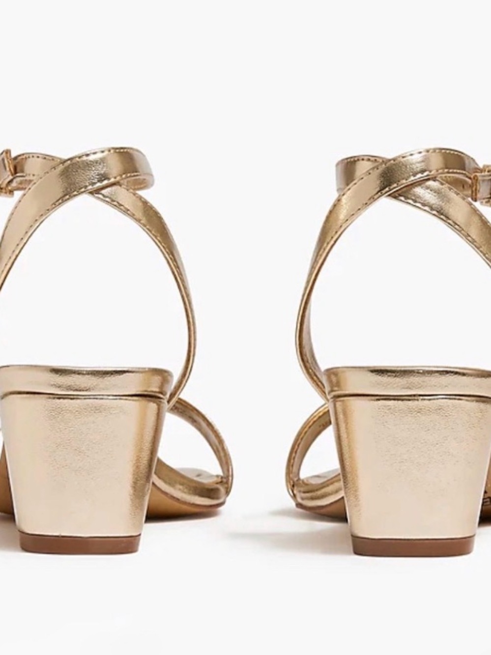 J. Crew Metallic Gold Block Heel Sandals